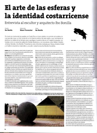 Portada: Entrevista a Ibo Bonilla, Esferas y Arte Costarricense